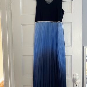 Speechless Black and Blue Ombe Pleated Dress